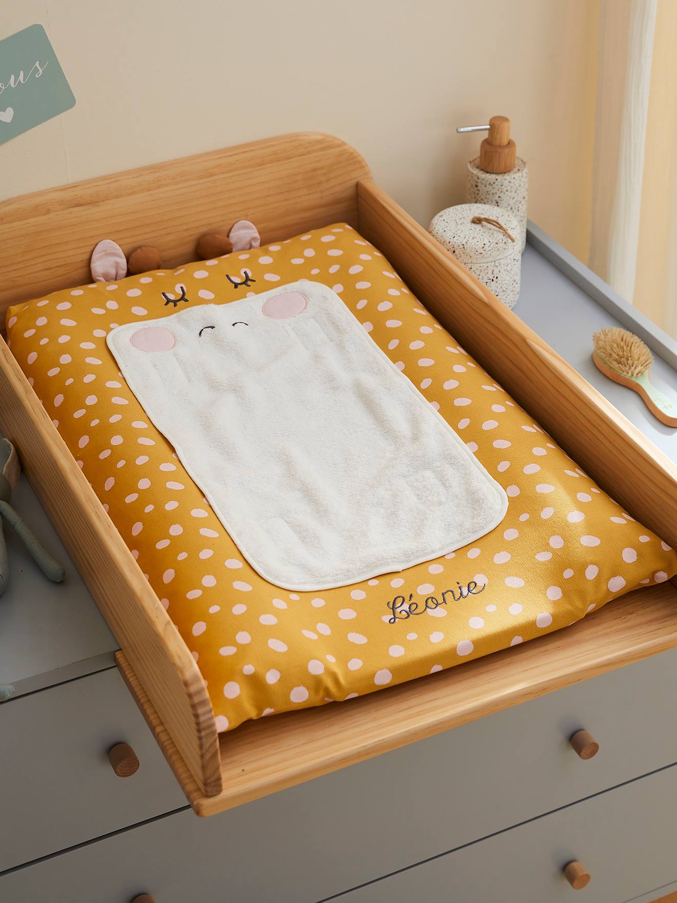 Housse De Matelas à Langer Girafe - Vertbaudet - Motif Doux Et Oreilles En Volume