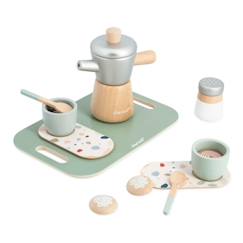 Jouet-Café à l'italienne JANOD - Jouet d'imitation en bois pour enfant - 13 accessoires inclus