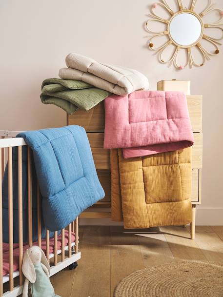 Tapis de sol / Fond de parc uni gaze et percale de coton indigo+ocre+olive+taupe+terracotta 2 - vertbaudet enfant 