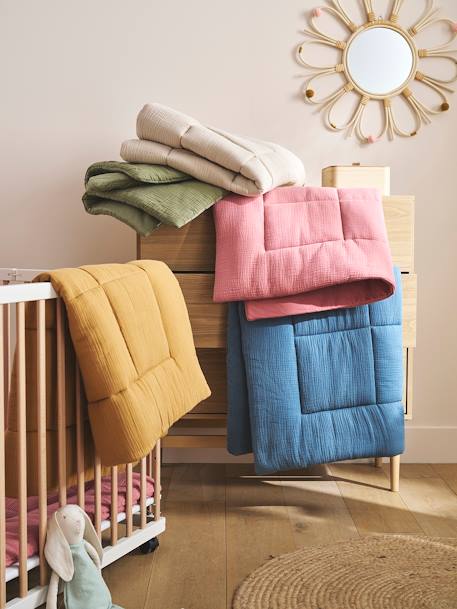 Tapis de sol / Fond de parc uni gaze et percale de coton indigo+ocre+olive+taupe+terracotta 8 - vertbaudet enfant 