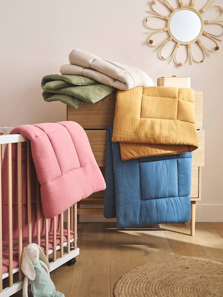 Tapis de sol / Fond de parc uni gaze et percale de coton indigo+ocre+olive+taupe+terracotta 28 - vertbaudet enfant 