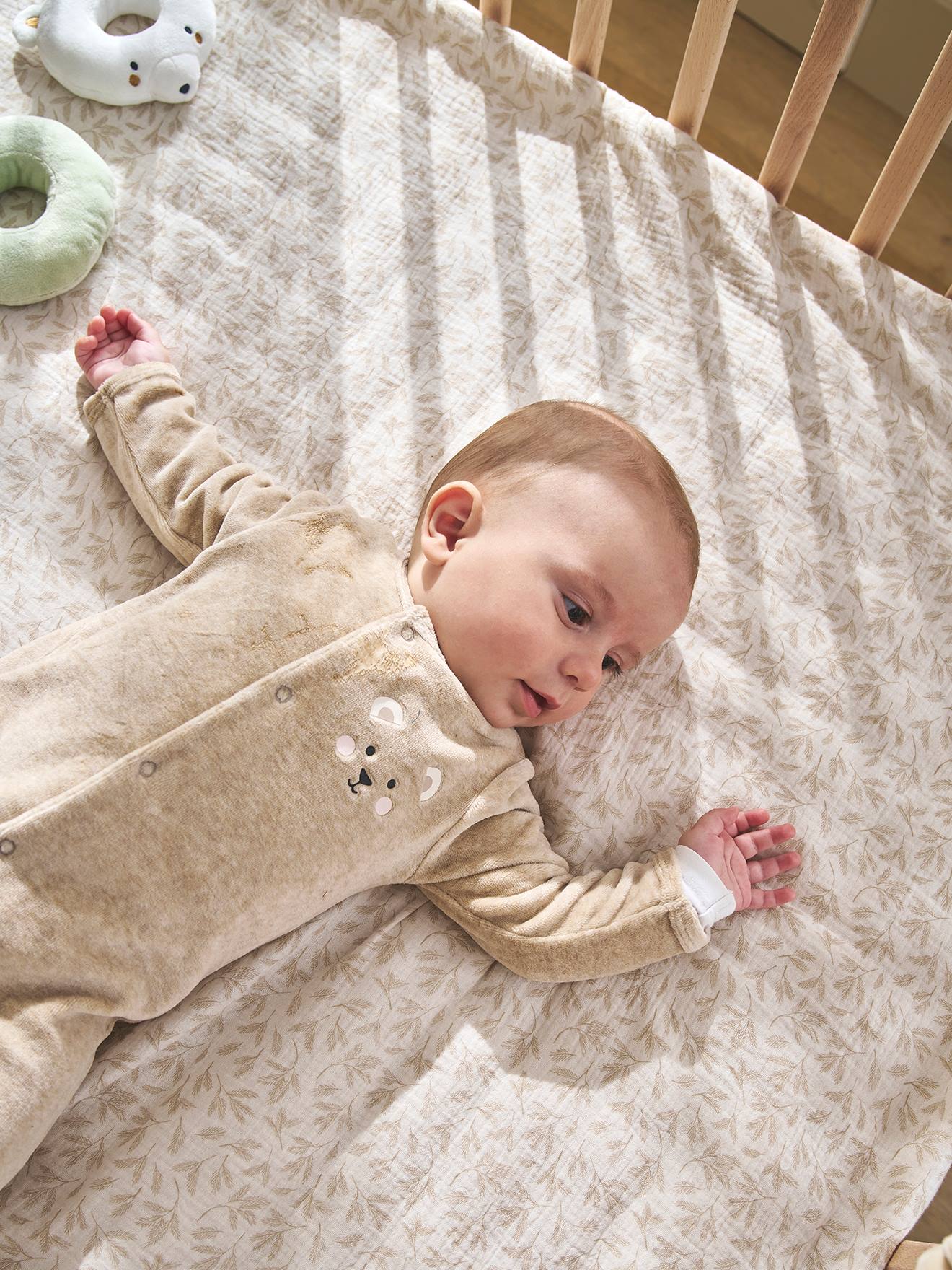 Couverture / Fond de parc bébé en gaze de coton HYGGE beige imprimé (Vertbaudet) - Image 2