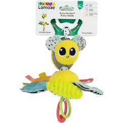 Jouet-Lamaze Buzzy l’Abeille - Peluche d'éveil sensoriel pour bébé de 0 à 6 mois à clipser pour l'emmener partout