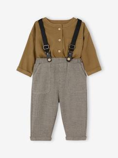 -Ensemble chemise + pantalon à bretelles bébé garçon