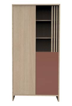 -Armoire 2 portes 1 niche petite porte - terracotta - Tokyo