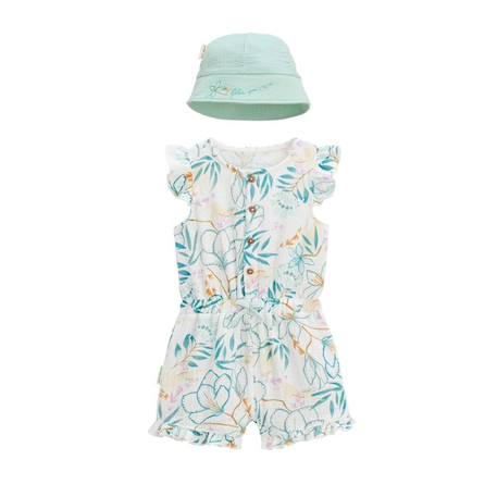 Bébé-Combishort bébé + chapeau en gaze de coton Patroika