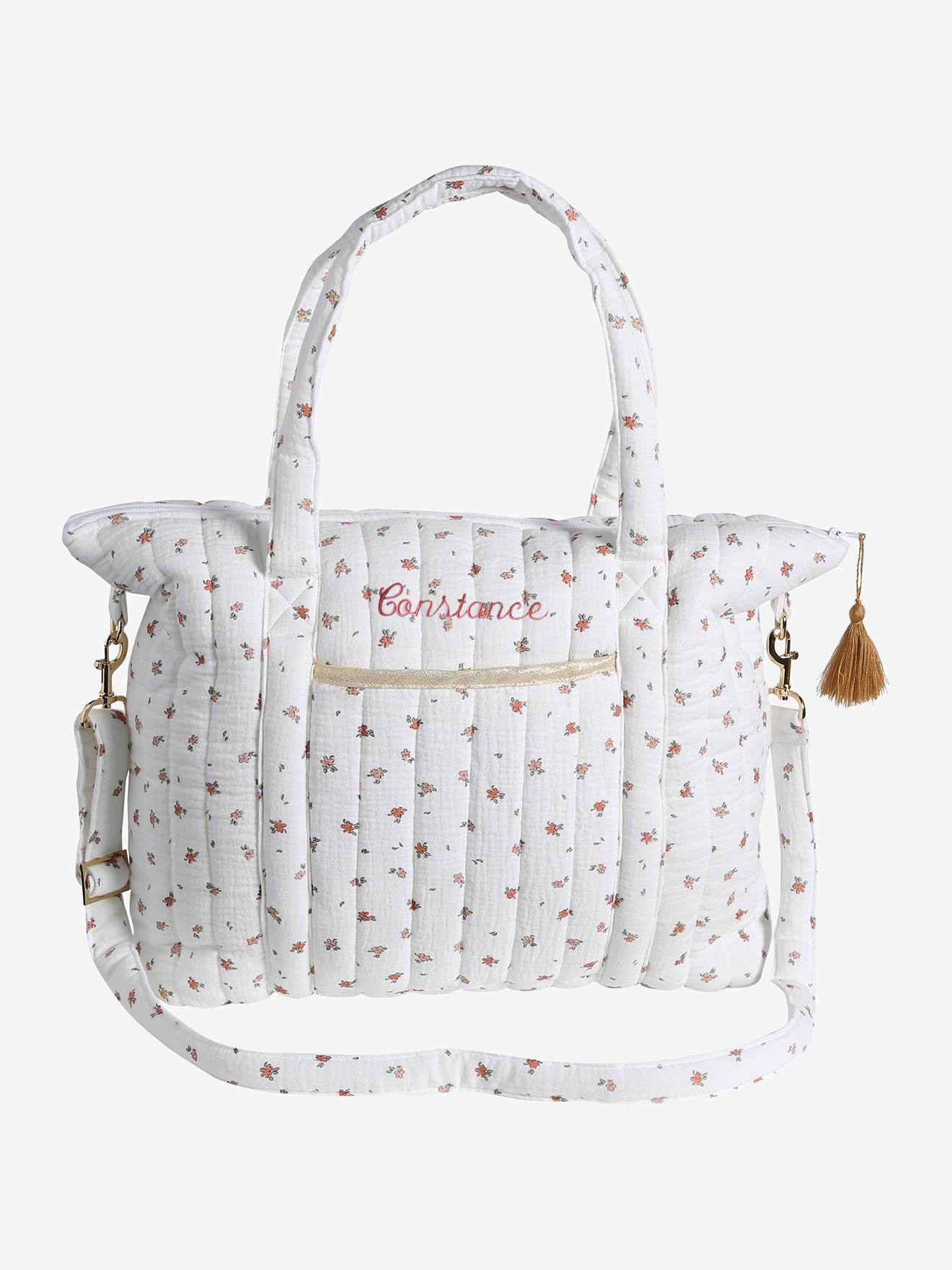 Sac à langer en gaze de coton Plume blanc imprimé