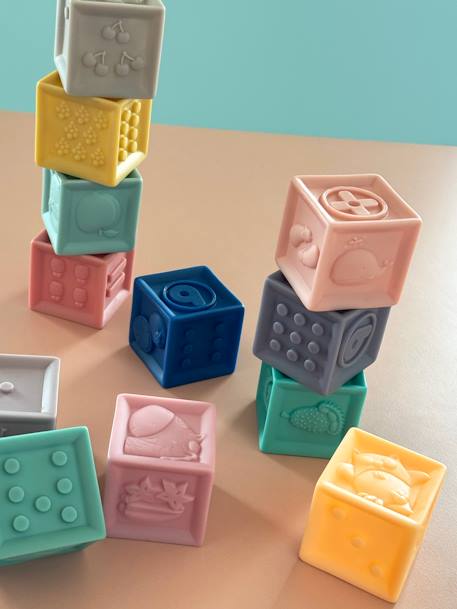 Vertbaudet - Lot de 12 cubes souples multicolore