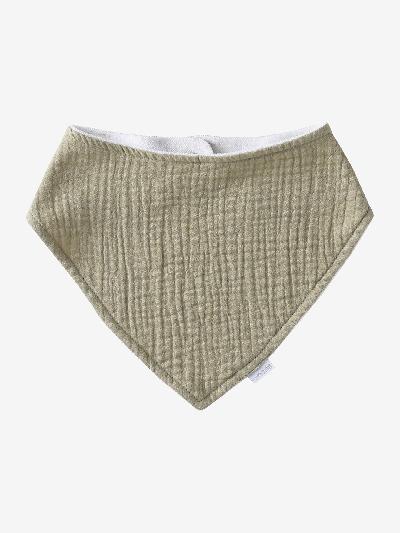 Lot 3 bavoirs bandanas en gaze de coton babylone (Vertbaudet) - Image 2