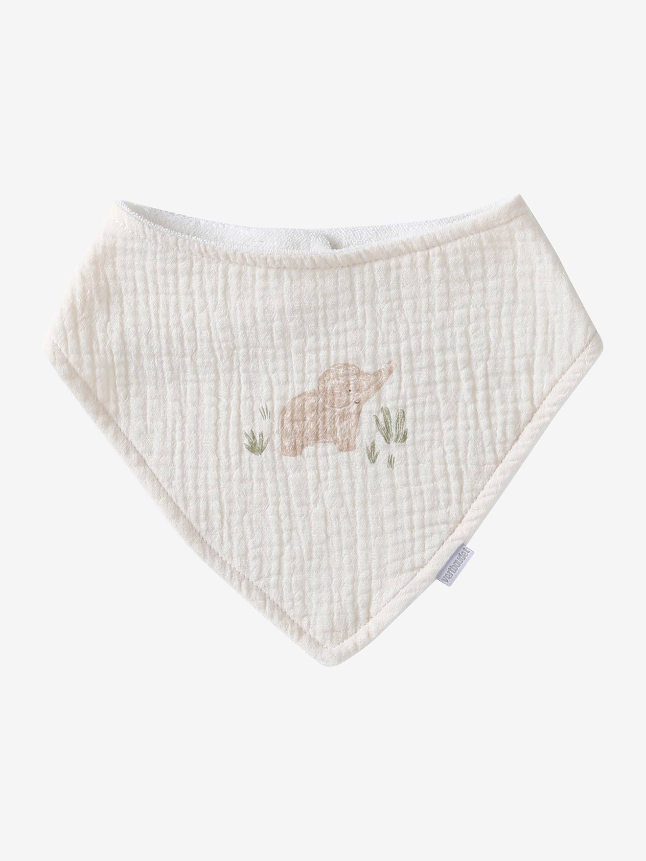 Lot 3 bavoirs bandanas en gaze de coton babylone (Vertbaudet) - Image 1