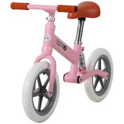 Jouet-Draisienne enfant roues 12" suspension selle hauteur réglable acier rose