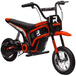 Jouet-Jeux de plein air-Moto cross électrique pour enfant - HOMCOM - effets sonores 2 vitesses 8 et 16 km/h batterie 12V moteur puissance 350 W rouge