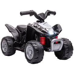 Jouet-Quad électrique enfant - AIYAPLAY - 6 V, vitesse de 2,8 km/h - phares LED, klaxon - 4x4 enfant - poignée et selle ergonomique, noir