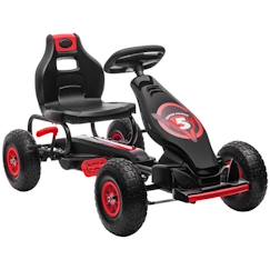 Jouet-Kart à pédales pour enfant HOMCOM Go-kart siège réglable 3 positions frein à main pneus antidérapant enfant de 5 à 12 ans rouge noir