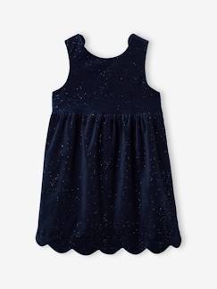 -Robe de fête en velours lisse fille noeud au dos