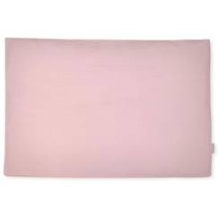 -Taie d'oreiller unie en double gaze de coton 63 x 63 cm Rose