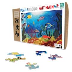 -Puzzle en bois - PUZZLE MICHELE WILSON - Poissons tropicaux - 50 pièces - Tableaux et peintures - Enfant