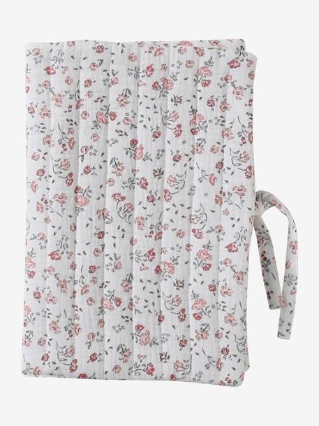 Coffret cadeau naissance 8 pièces : 1 hochet, 1 tapis à langer nomade, 5 lingettes, 1 pochette Babylone+Bayou+blanc imprimé 21 - vertbaudet enfant 