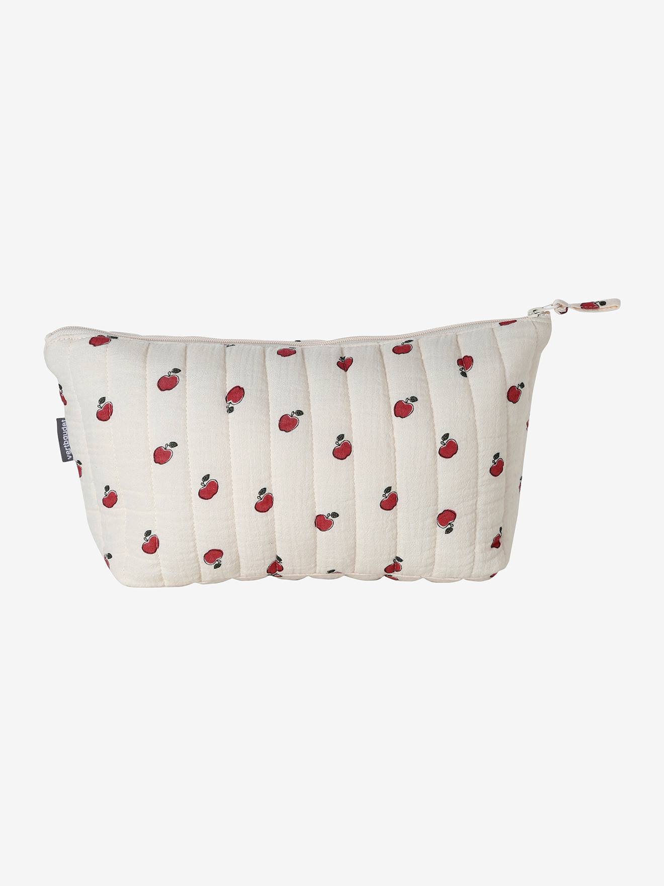 Trousse de toilette en gaze de coton rose