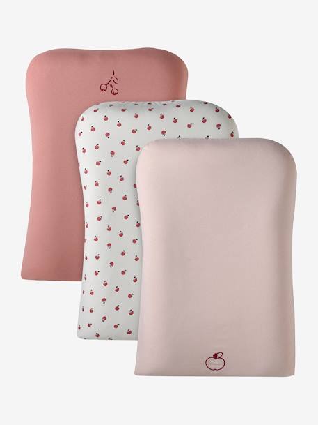 Vertbaudet - Lot de 3 housses matelas à langer lot rose