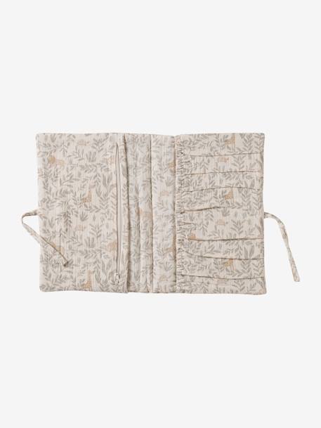 Coffret cadeau naissance 8 pièces : 1 hochet, 1 tapis à langer nomade, 5 lingettes, 1 pochette Babylone+Bayou+blanc imprimé 5 - vertbaudet enfant 
