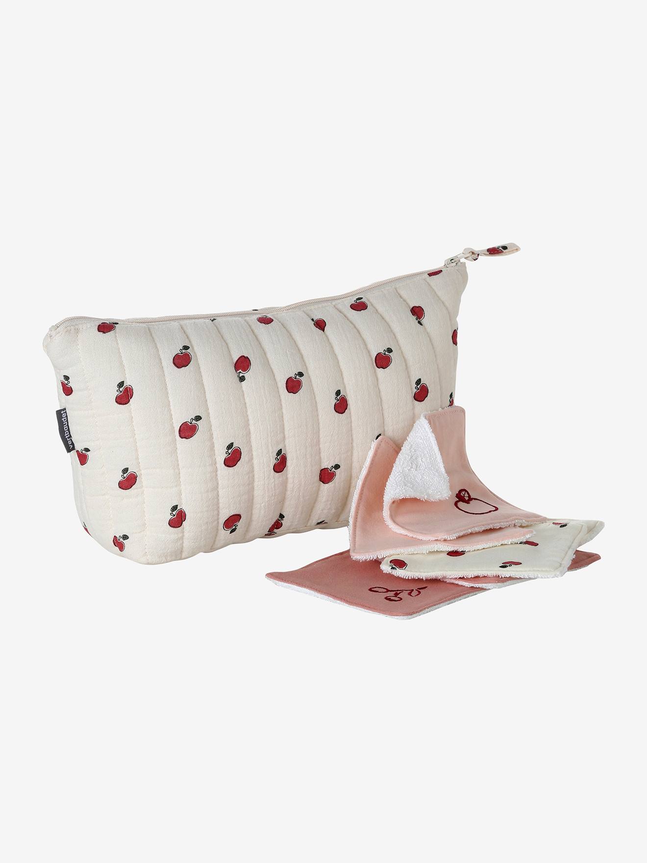 Lot de 6 lingettes lavables lot rose