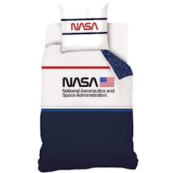 -Housse de Couette NASA - Marine - 140x200cm - 100% Coton - Collection linge de lit