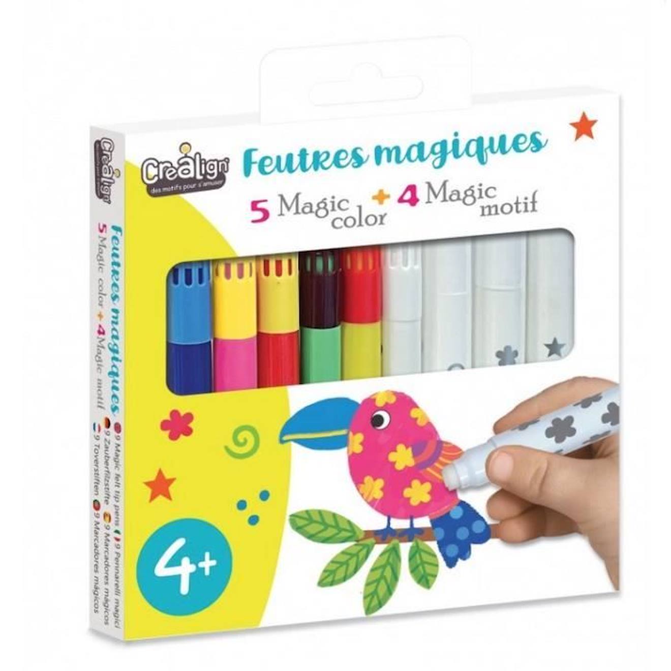 Crealign' - 9 Feutres Magiques Et Avec Motifs Blanc