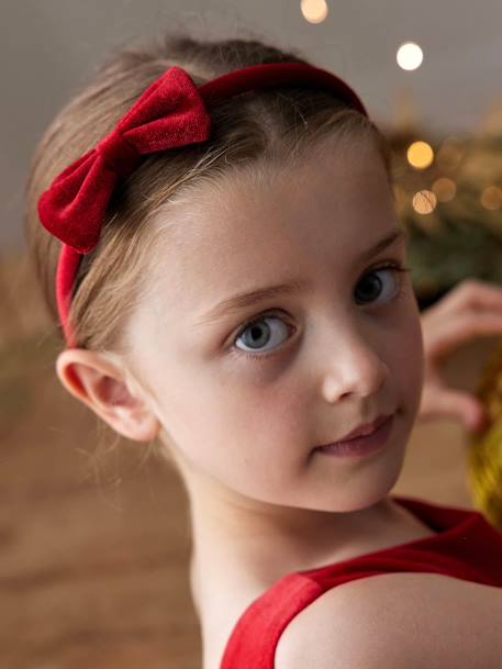 Fille-Ensemble serre-tête et barrette fille en velours