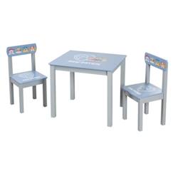 Chambre et rangement-Ensemble Table + 2 Chaises Enfants ROBA Pat'Patrouille - Motif Chiens Chase Ruben & Marcus - Bleu - Gris