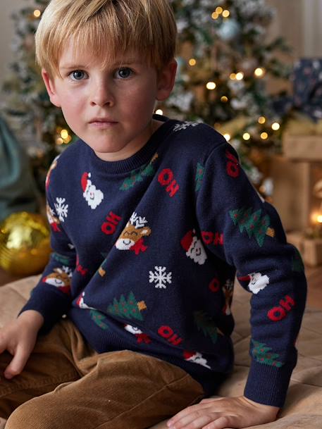 Garçon-Pull jacquard de Noël motifs ludiques garçon