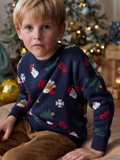 -Pull Noël jacquard motifs ludiques garçon