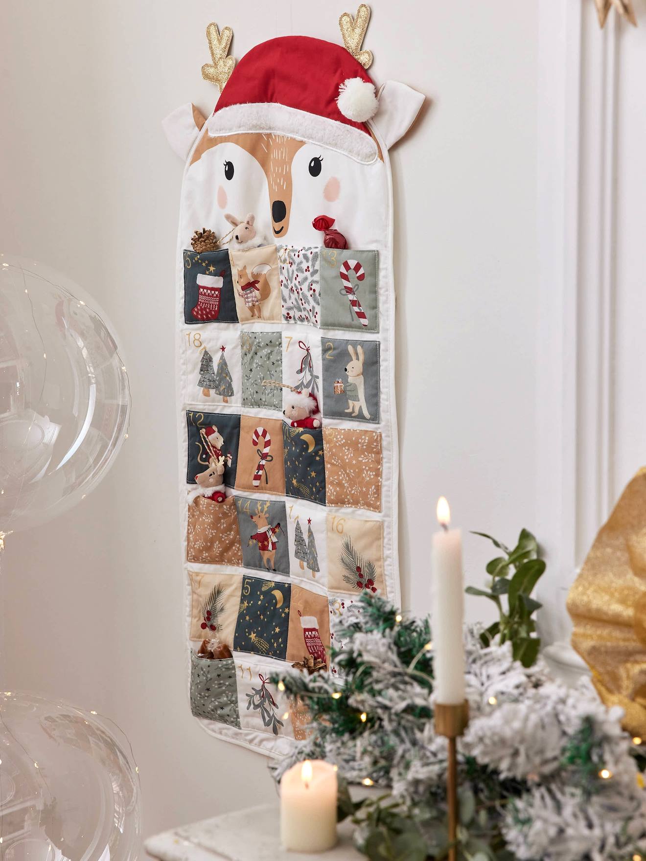 Calendrier de l'Avent renne multicolore