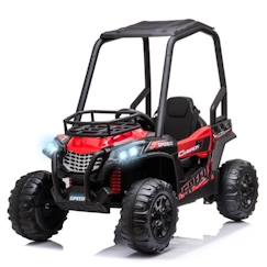 Jouet-Voiture électrique enfant 3 à 8 ans - buggy quad électrique 120 W - V. max. 6 Km/h - télécommande - effets lumineux sonores - rouge