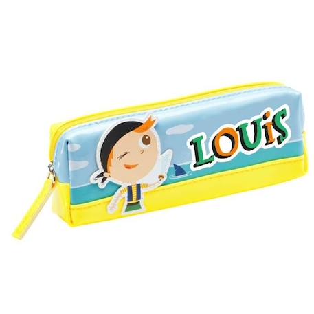 Garçon-Trousse enfant prénom garçon Louis - Bleu / Jaune - 19 x 6 x 3,5 cm