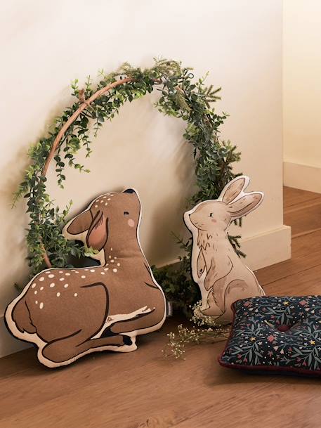 Vertbaudet - Lot de 3 coussins animaux BROCÉLIANDE bleu imprimé