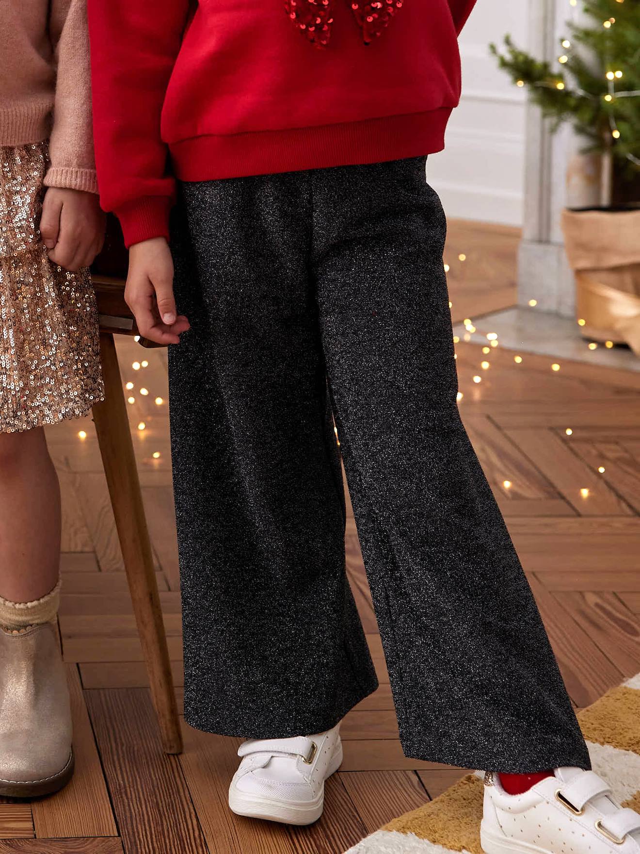 Legging large fille anthracite
