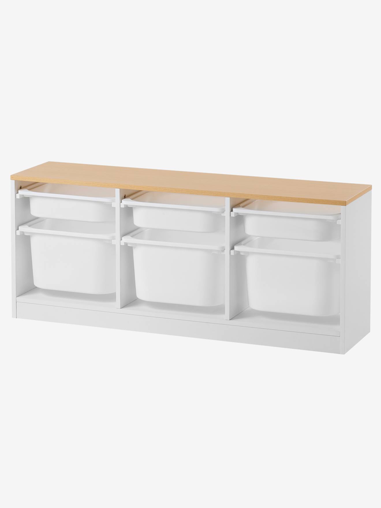 Meuble de rangement horizontal avec bac plastique blanc (Vertbaudet) - Image 1
