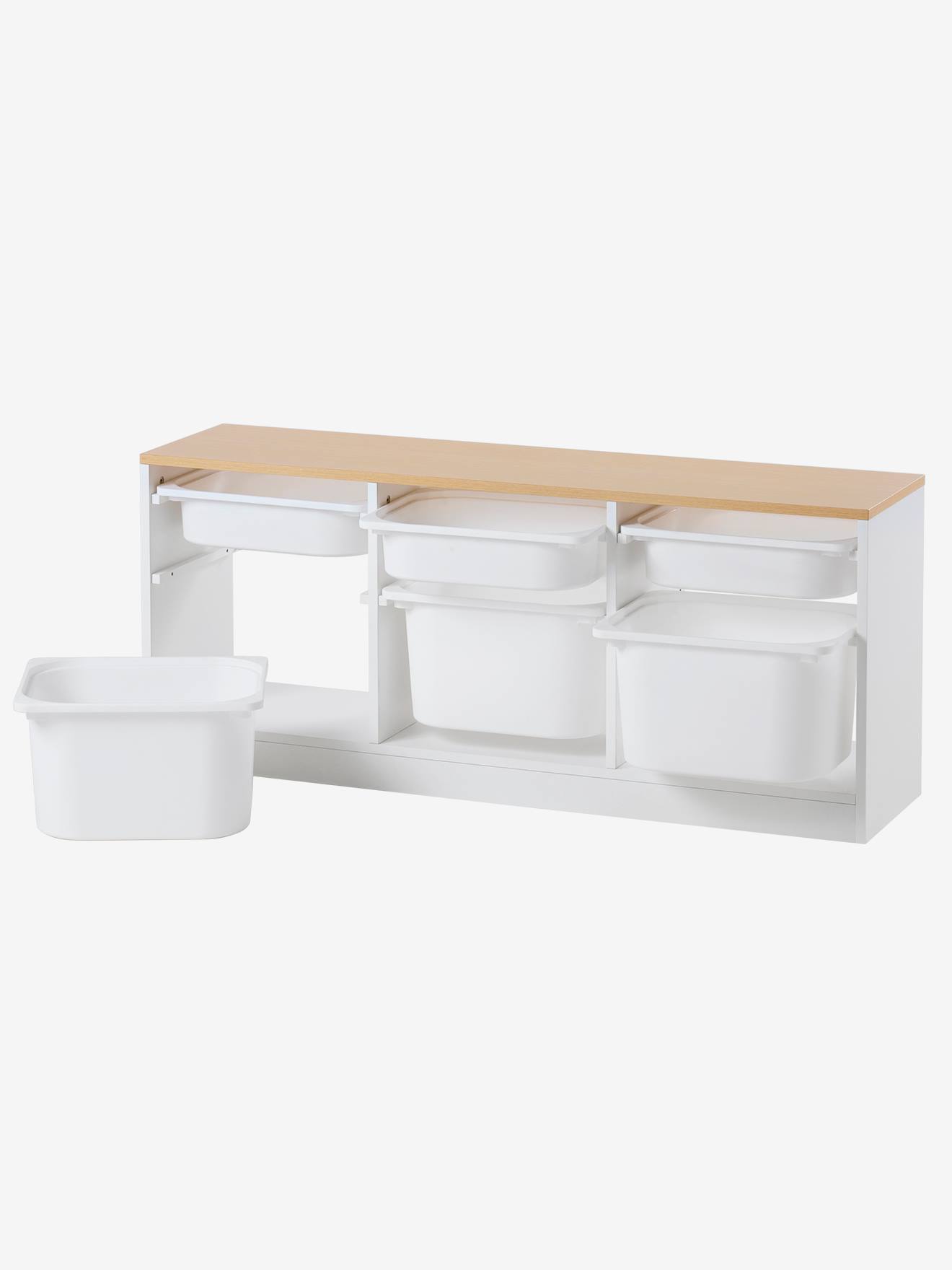 Meuble de rangement horizontal avec bac plastique blanc (Vertbaudet) - Image 2