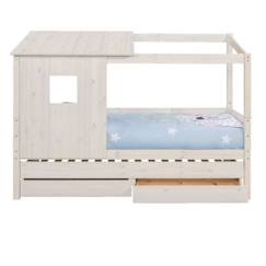 Chambre et rangement-Lit cabane gigogne 90x200 cm Alma blanc