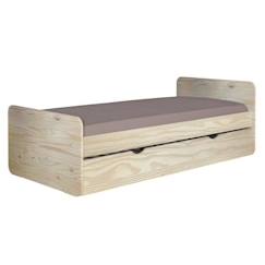 -Pack lit gigogne avec 2 matelas 90x190 cm Lupin bois