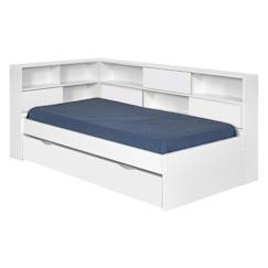 Chambre et rangement-Pack lit cosy gigogne avec 2 matelas 90x190 cm Play Blanc - AKITEN RETAIL