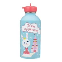 -Gourde enfant Acier inoxydable - Facile à nettoyer - Gourde réutilisable - Contenance 300ml - 17cm x 6,5cm - Je suis une princesse