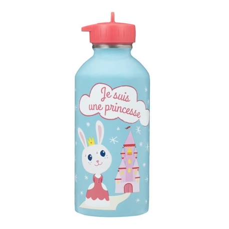 Fille-Gourde enfant Acier inoxydable - Facile à nettoyer - Gourde réutilisable - Contenance 300ml - 17cm x 6,5cm - Je suis une princesse