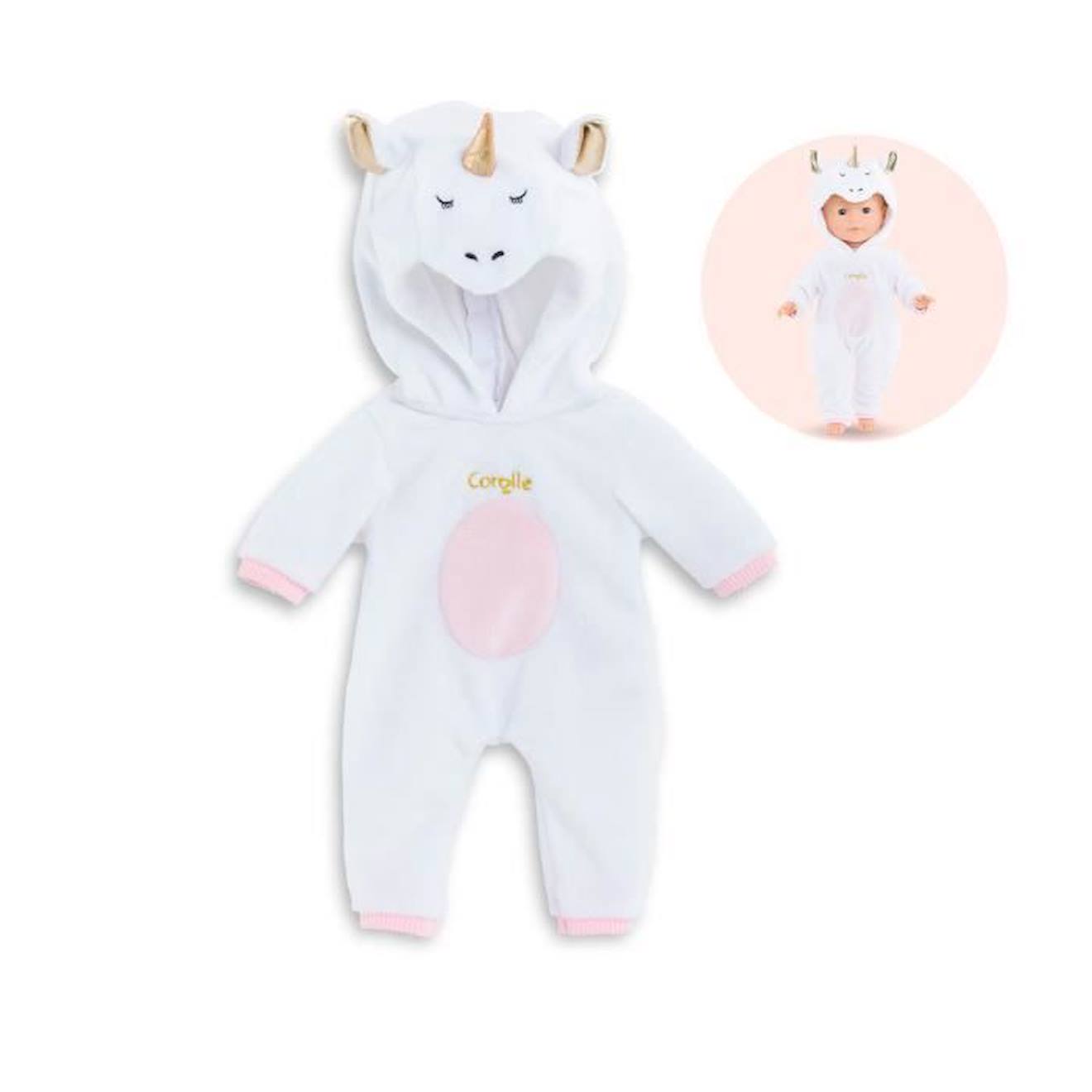 Corolle - Combinaison Pyjama Licorne - Corolle - 36 Cm - Transforme En Licorne - Dès 4 Ans Blanc