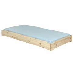 -Lit empilable avec matelas 90x190 cm Jelly bois naturel