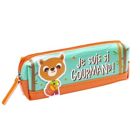 Fille-Trousse enfant - DRAEGER PARIS - Je suis si gourmand - Orange - Plastique - 19 x 6 x 3,5 cm - Zippée