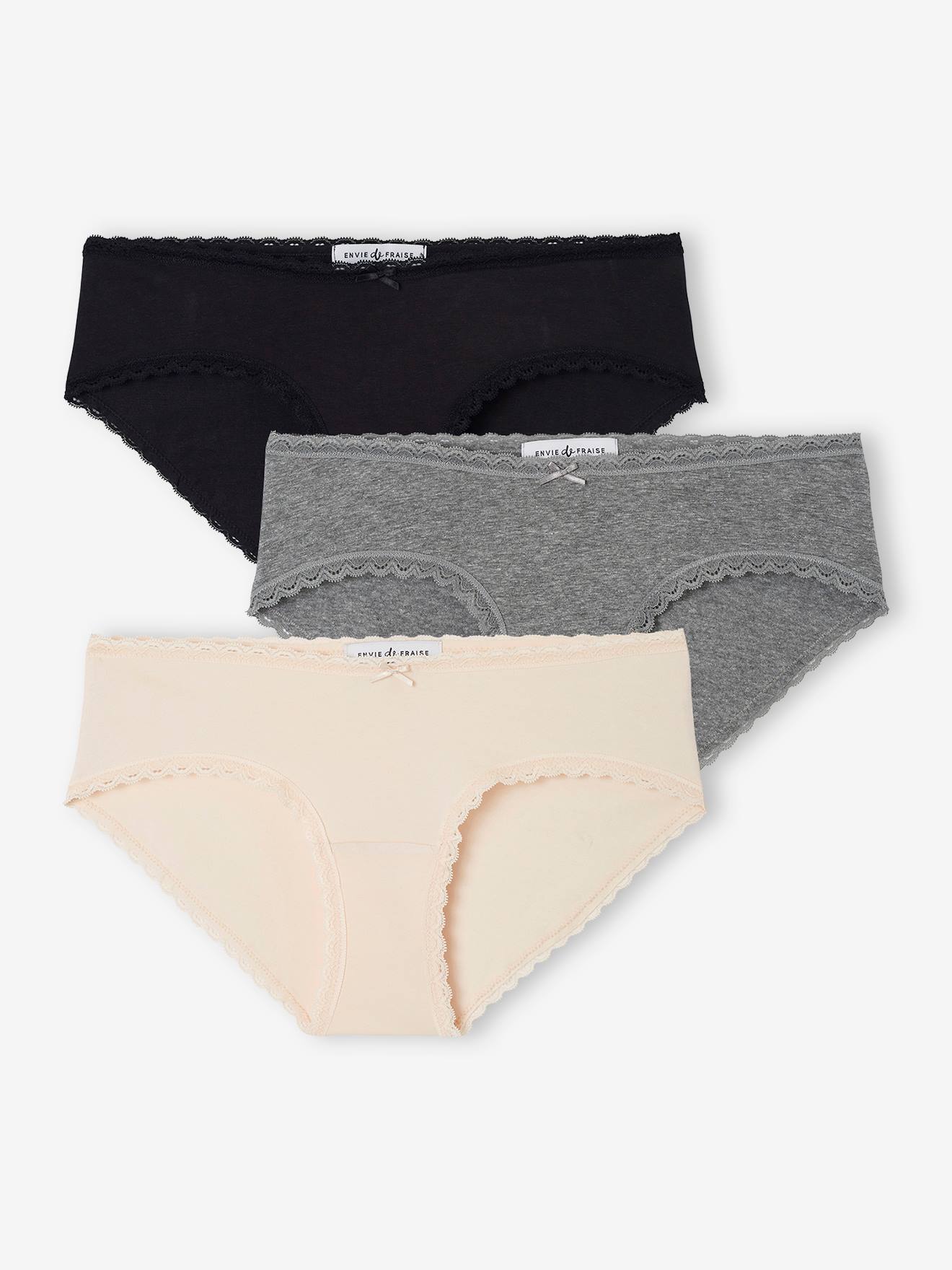 Lot de 3 shorties de grossesse en coton bio ENVIE DE FRAIDE rose pâle