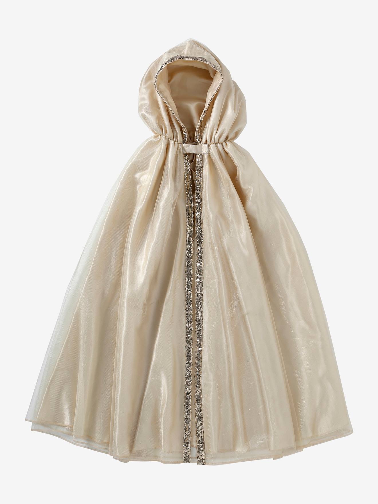 Cape en tulle à capuche or