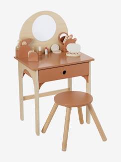 -Coiffeuse + tabouret avec accessoires en bois FSC®